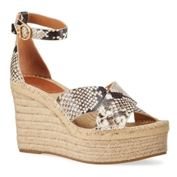 Tory Burch Shoes - Tory Burch Selby Snake Print Espadrille Wedges Womens Size 8.5